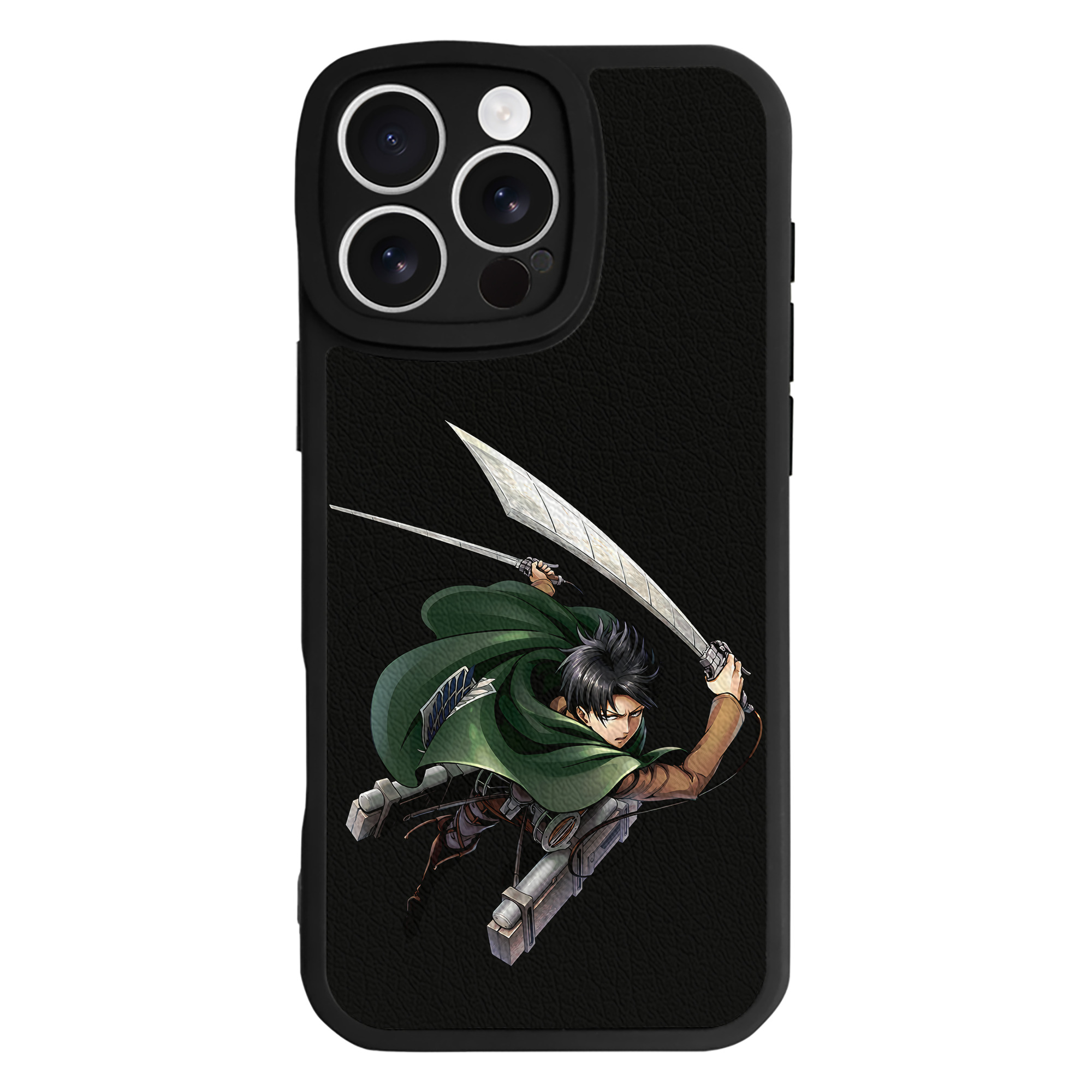 （画像用） 進撃の巨人 リヴァイ·アッカーマン Attack on Titan Levi Ackerman 【iPhone 16シリーズ対応】シリコンスマホケース（レザー調） 材質：シリコン